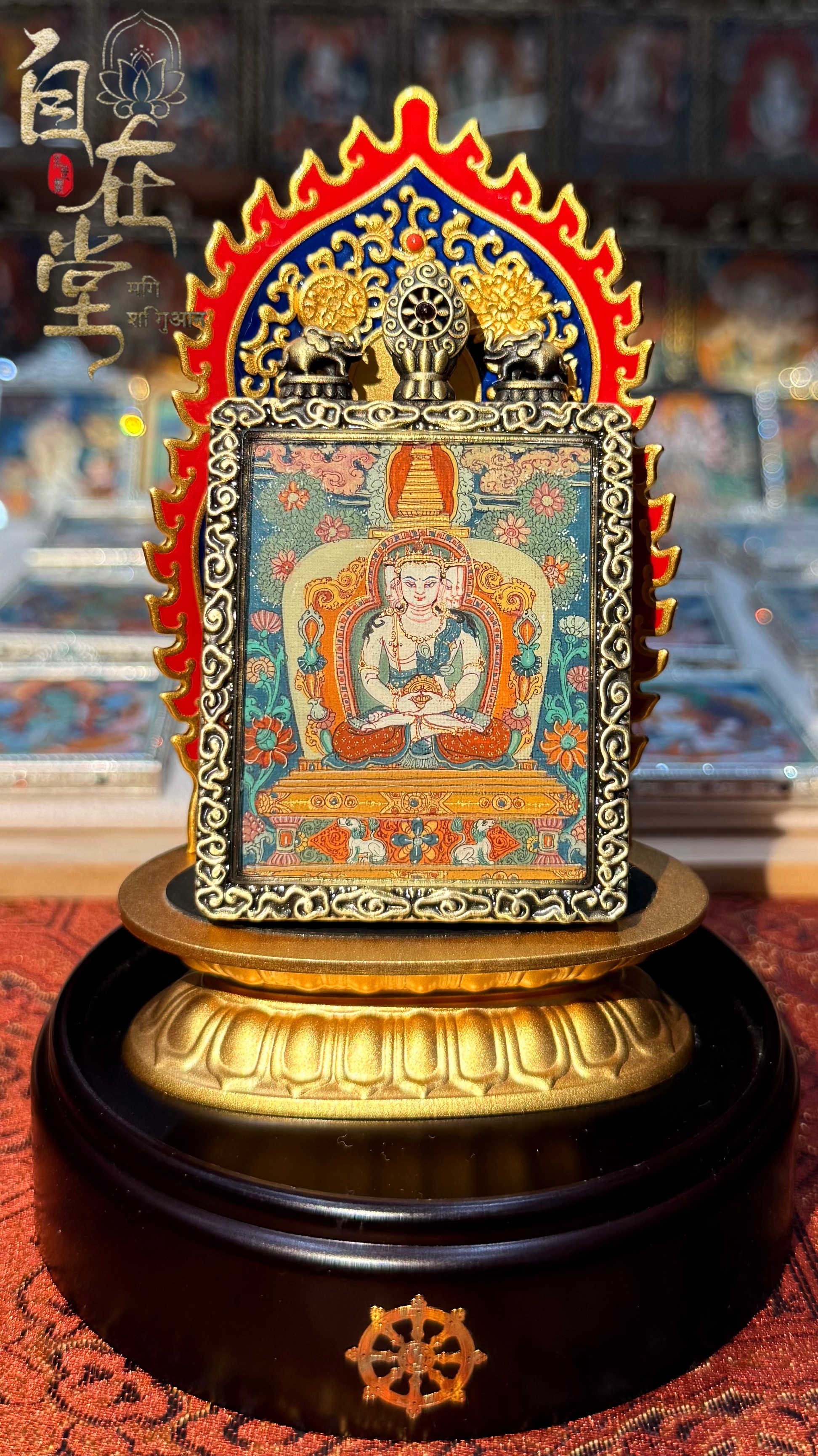 Vairocana (White Stupa Series) ｜ Qigang Style ｜ Tsering Lodrö (4×5 cm Mini Thangka)