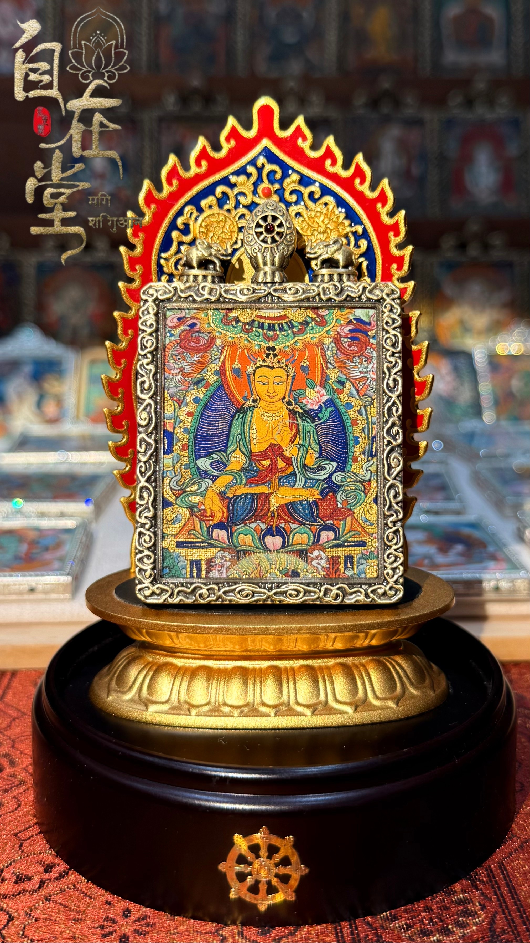Kṣitigarbha Bodhisattva｜Jinmei｜Men-tang School｜4×5 cm Miniature Thangka