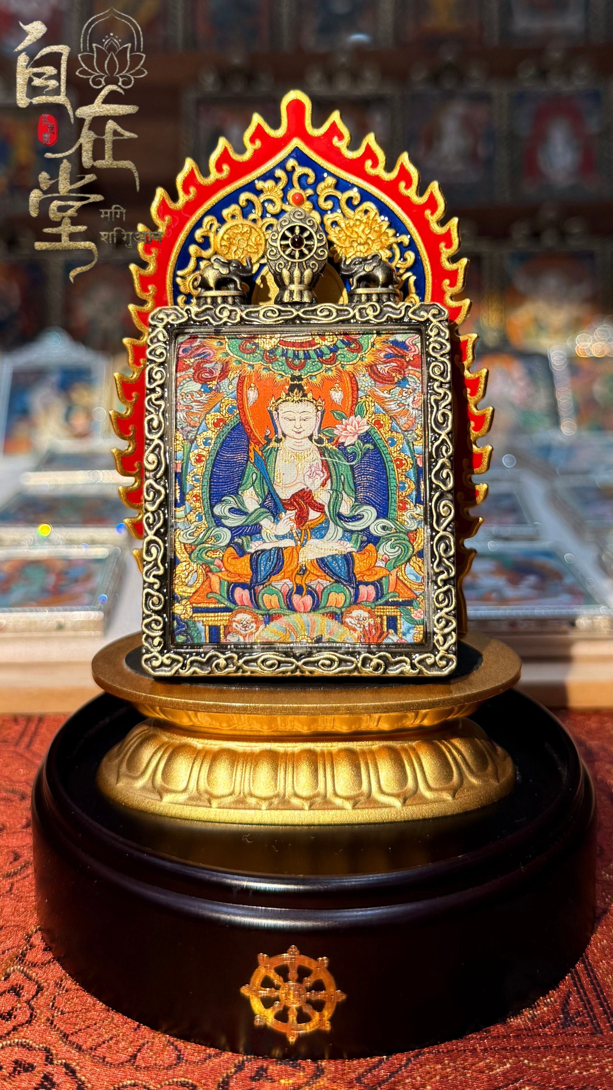 Ākāśagarbha Bodhisattva｜Jinmei｜Men-tang School｜4×5 cm Miniature Thangka