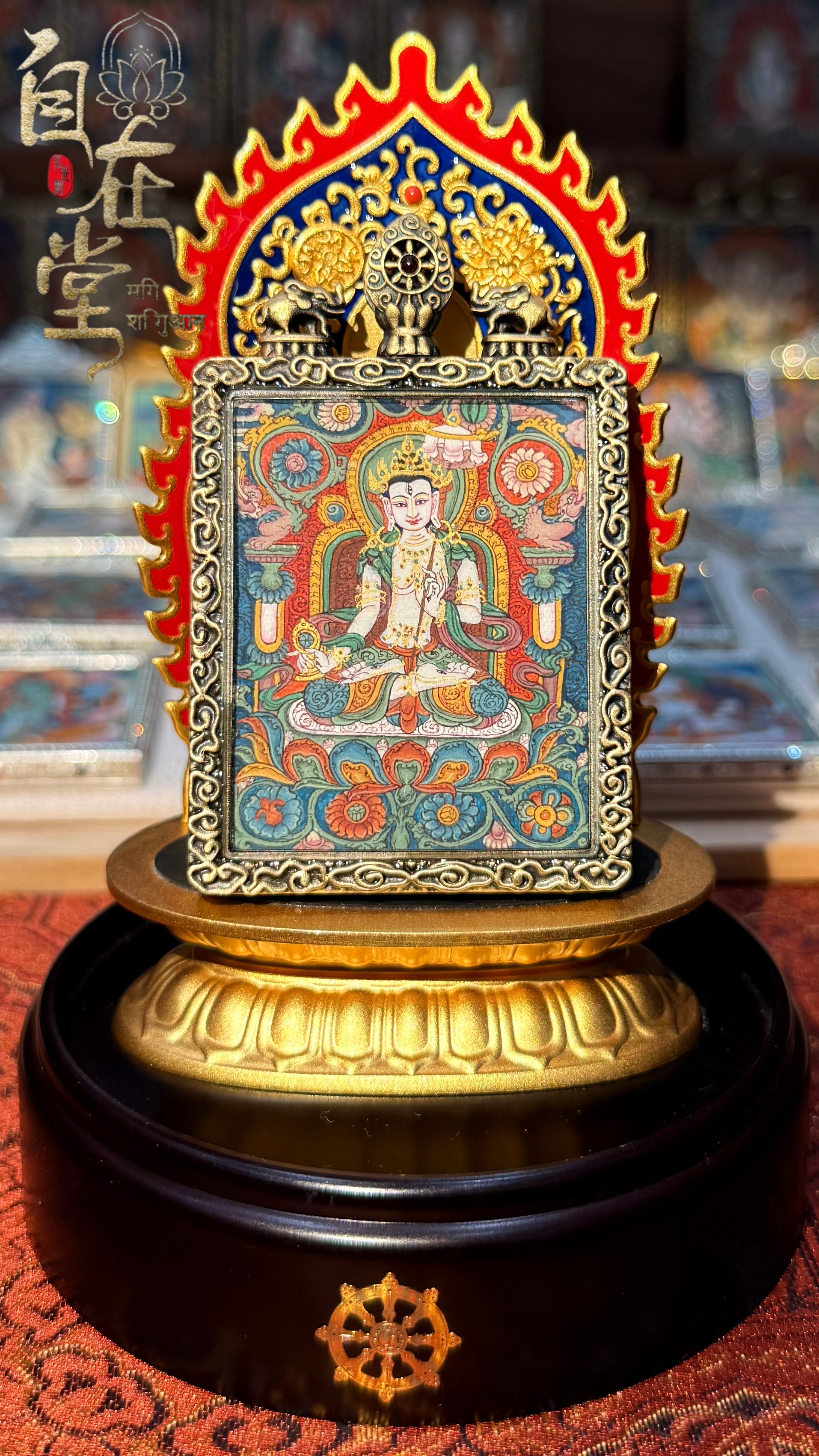 大白傘蓋佛母｜普窮次仁｜齊崗畫派｜4×5 cm 小扎卡