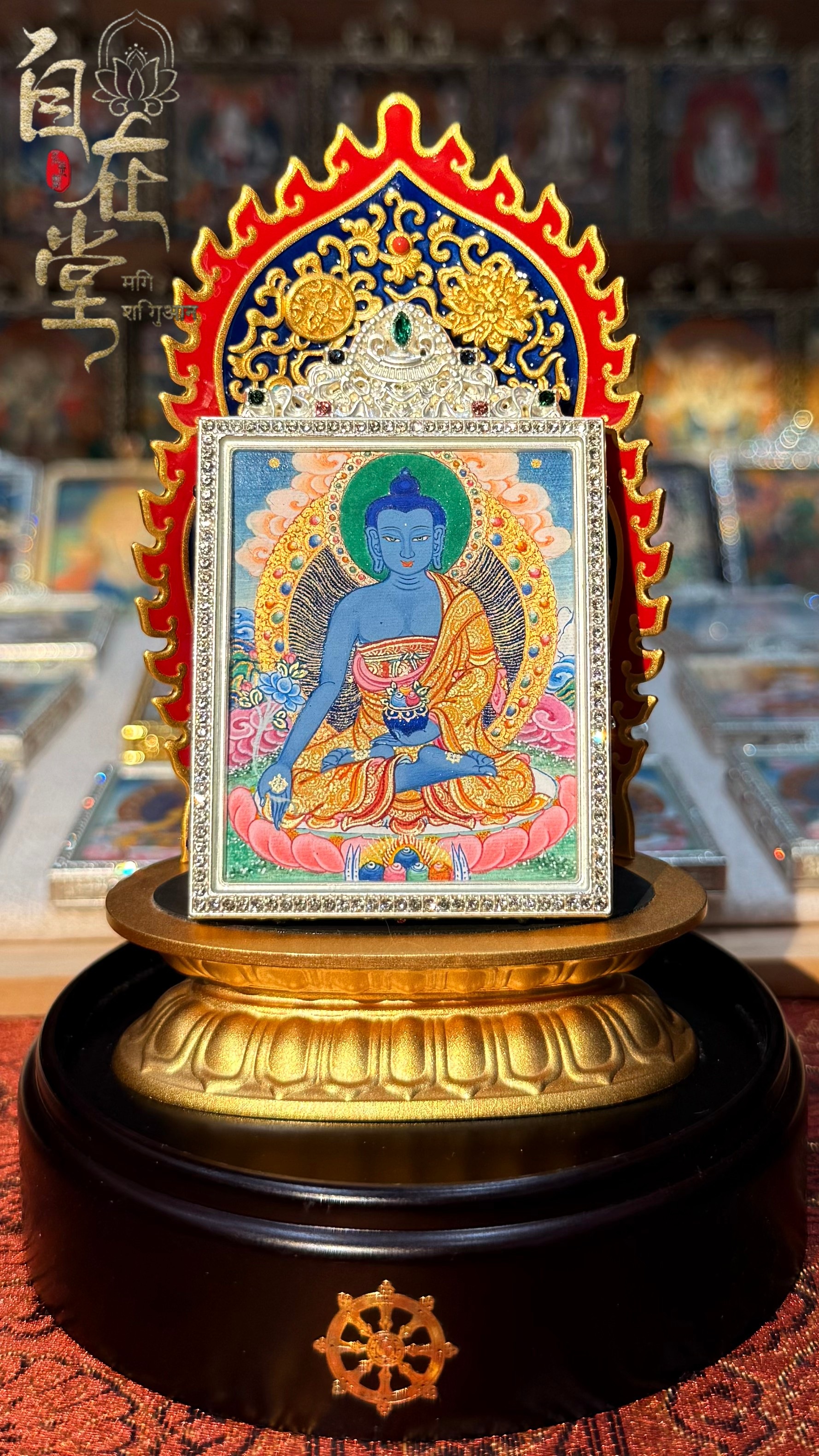 藥師佛｜噶瑪噶赤畫派｜德吉卓嘎（4×5 cm 小扎卡）